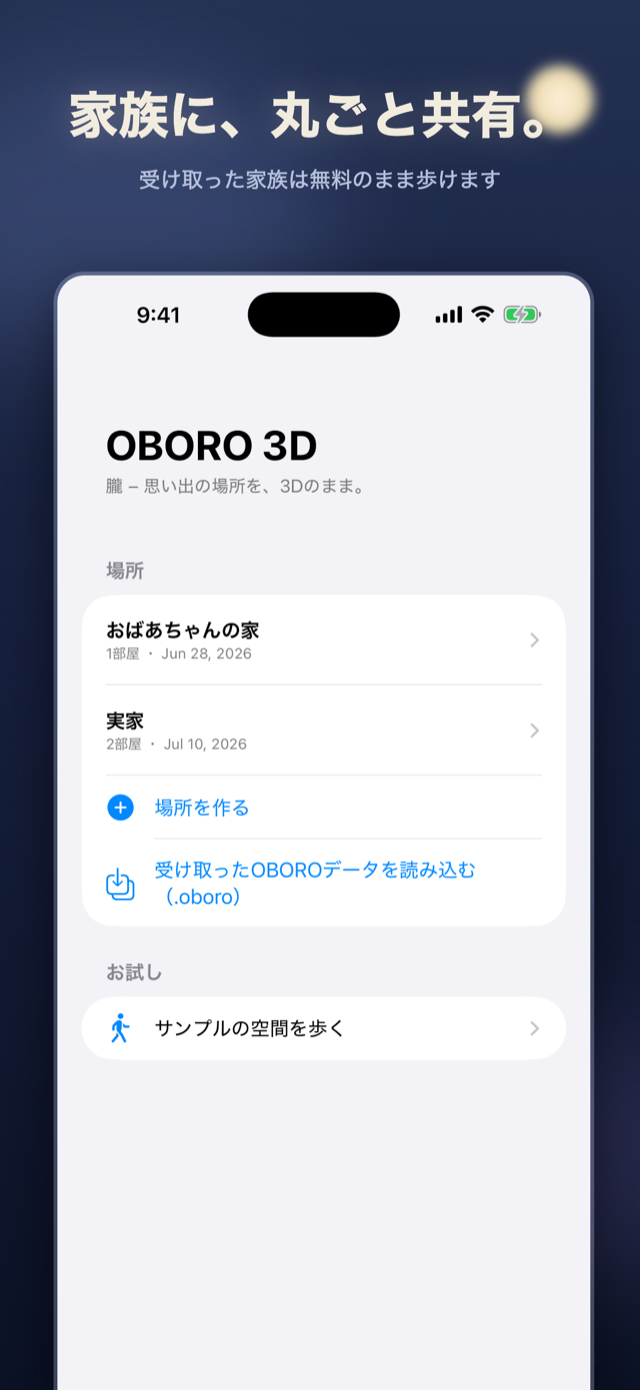 家族に、丸ごと共有。受け取った家族は無料のまま歩けます